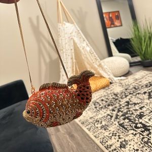 Mini Women Fish Crystal Clutch Purse